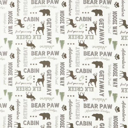 Wildlife Trail - Words Cream Yardage