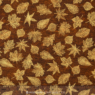 Shades of the Season 8 - Leaf Brown Metallic Yardage