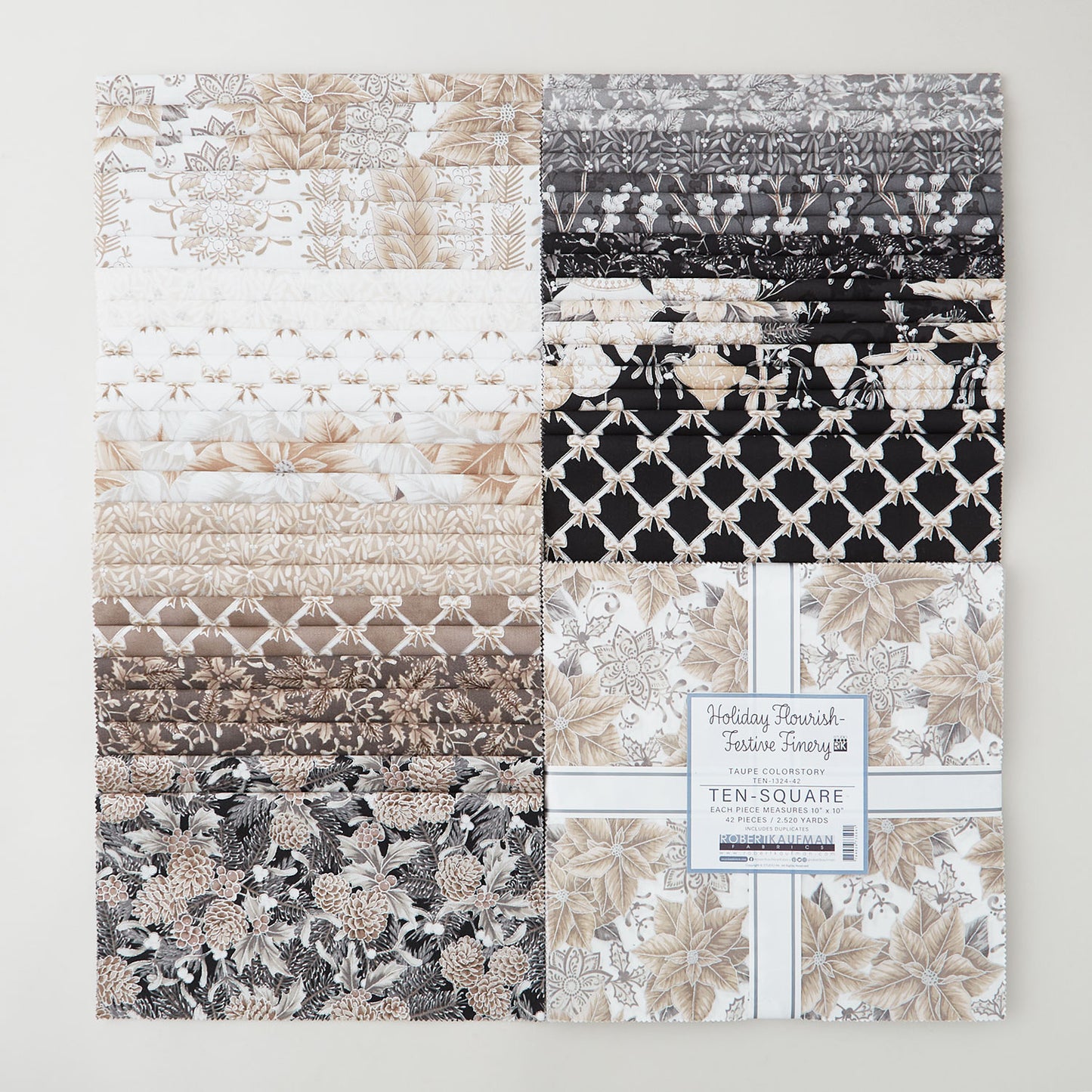 Holiday Flourish - Festive Finery - Taupe ColorstoryTen Squares Primary Image