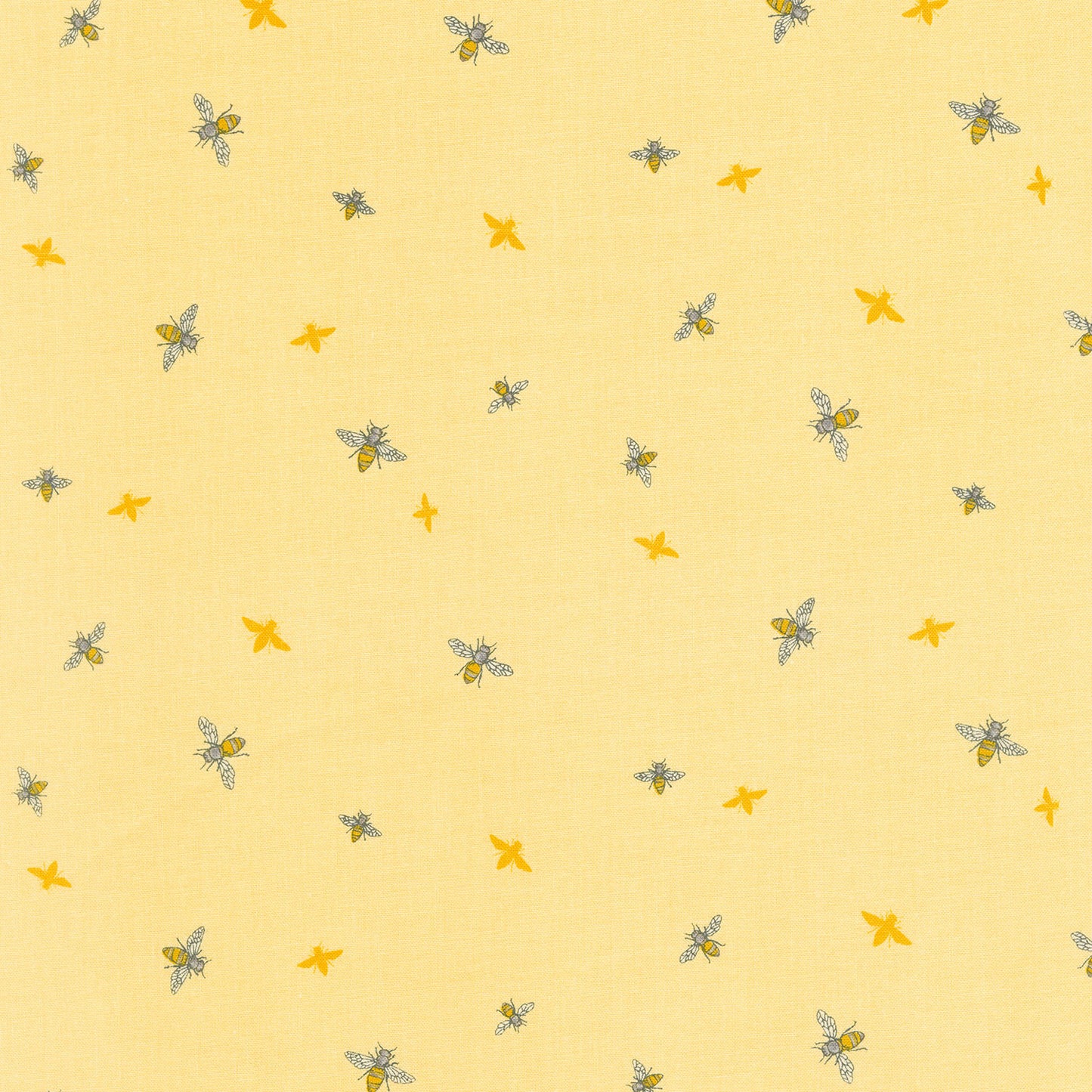 Honey Bees and Flowers Please - Bees Yellow Yardage Primary Image