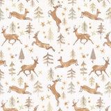 Winter Dreams - Stags White Metallic Yardage Primary Image