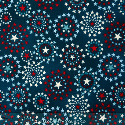 Oh My Stars - Star Medallion Navy Yardage