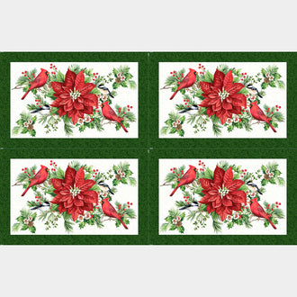 Yuletide Traditions - Holiday Placemat White Multi Panel