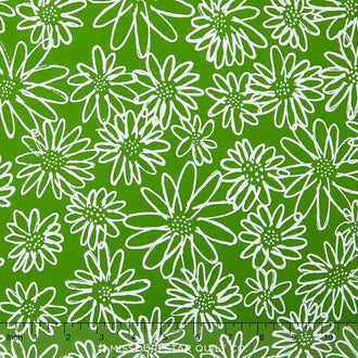 Blueberry Park - Cool Grasshopper Daisy Sketch Yardage