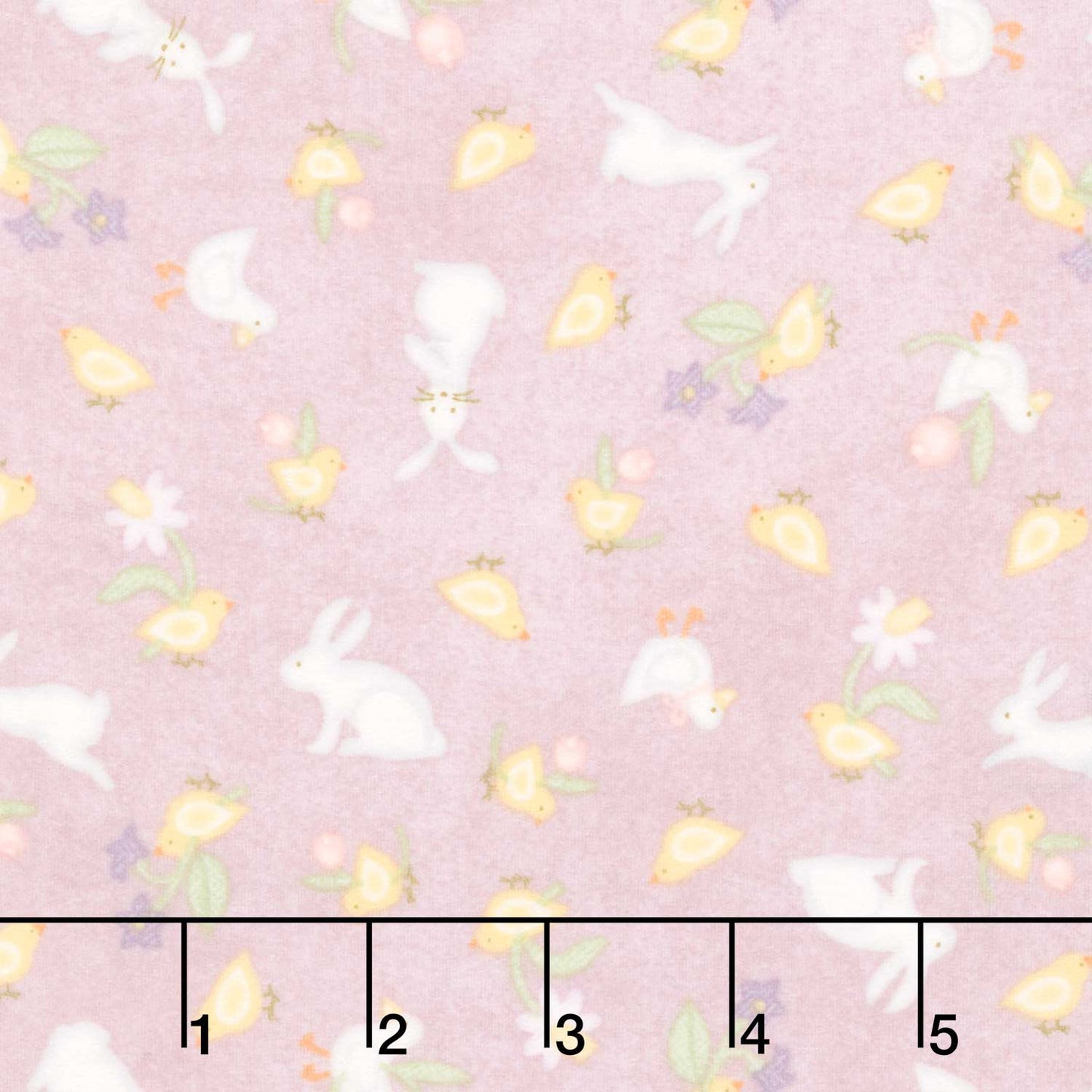 Little Chicks - Bunnies & Chicks Purple Flannel Yardage