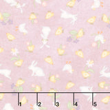 Little Chicks - Bunnies & Chicks Purple Flannel Yardage