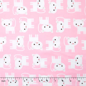 Urban Zoologie - Garden Cat Pink Yardage