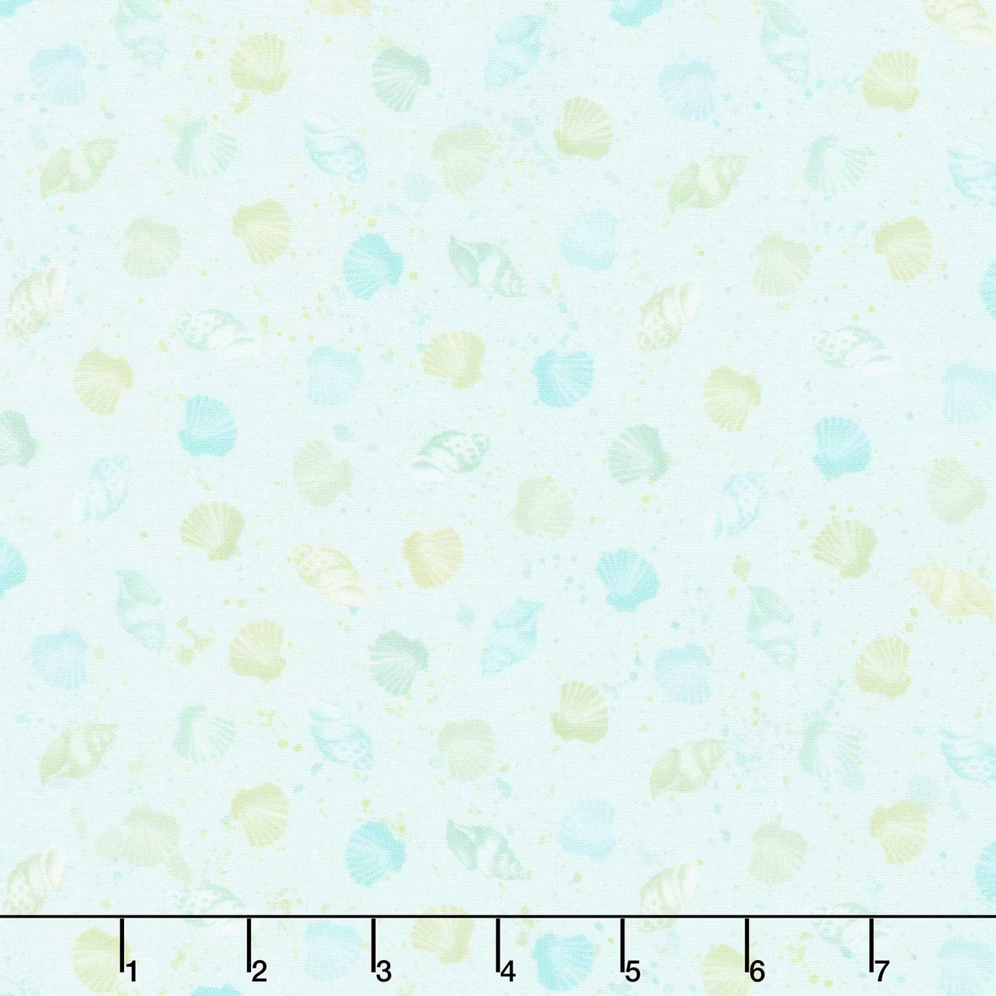 Seascape - Tossed Shells Aqua Yardage Primary Image