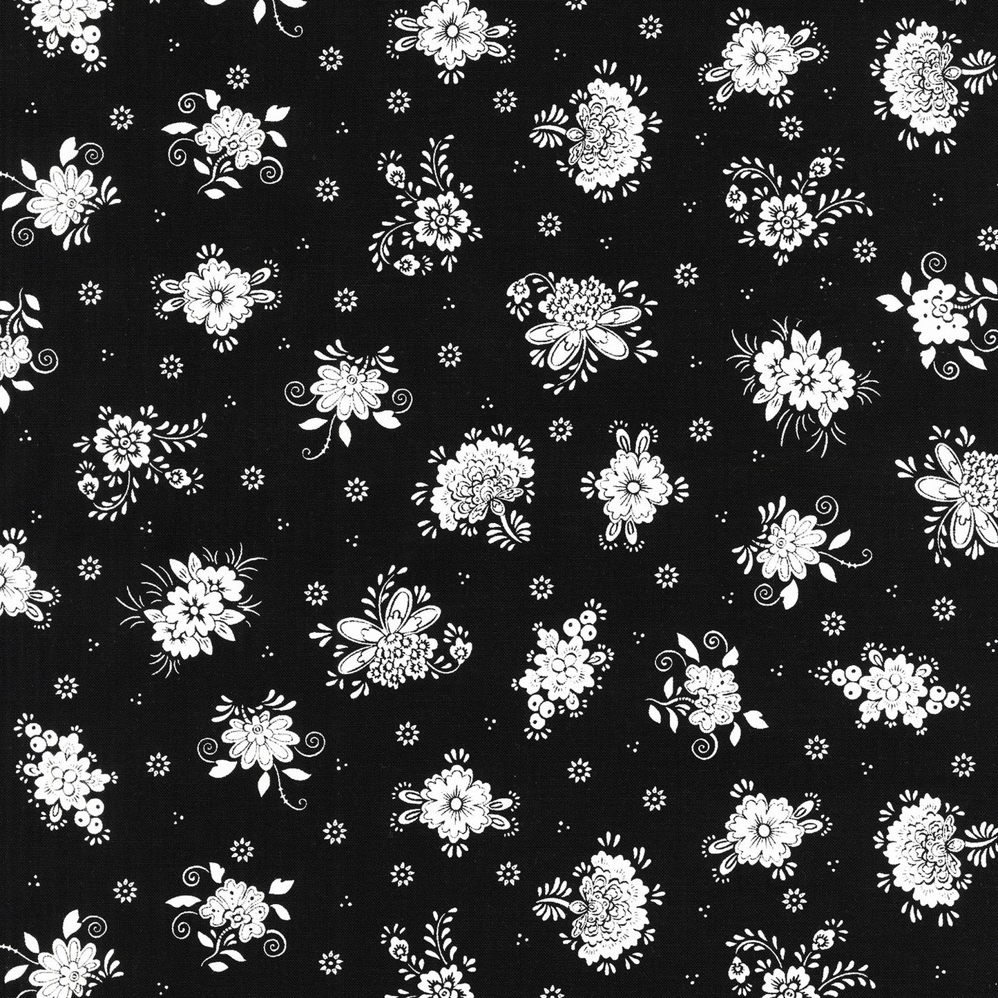 Blackout (Robert Kaufman) - Florals Jet Yardage Primary Image