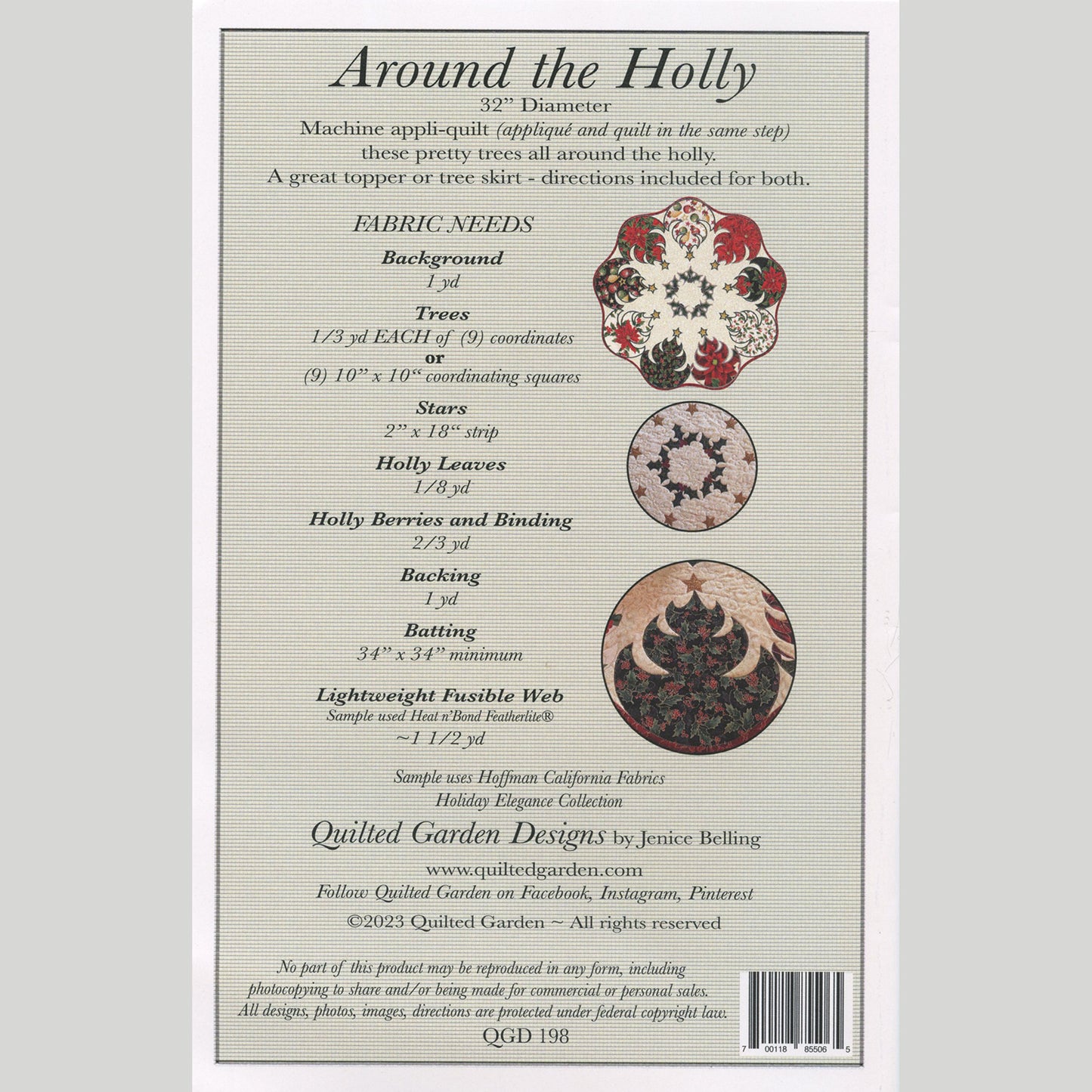 Around the Holly Table Topper or Tree Skirt Pattern Alternative View #1