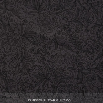 Calla - 108" Wide Floral Sketch Black Backing