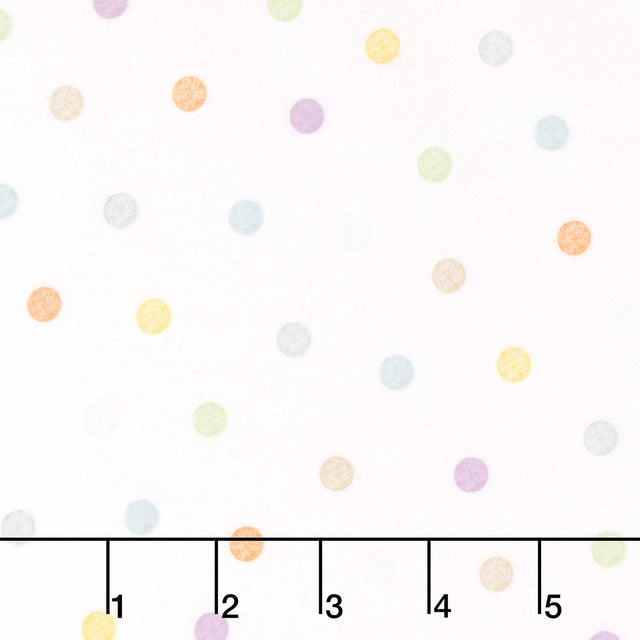 Little Chicks - Multi Dots White Flannel Yardage