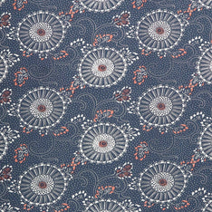 Indigo Blooming - Kiku Midnight Yardage Primary Image