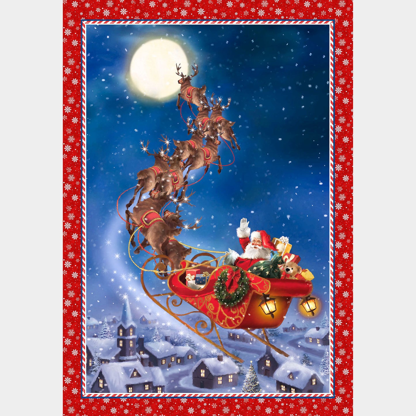 'Twas the Night Before Christmas - Indigo Multi Panel Primary Image