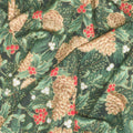 Holiday Flourish - Festive Finery Pinecones Forest Metallic Yardage