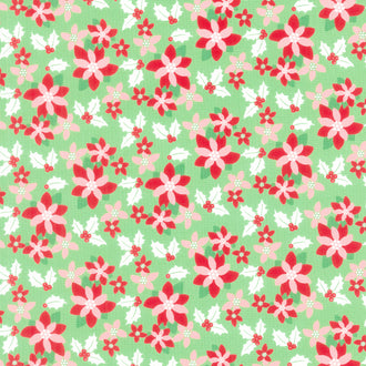 Kitty Christmas - Poinsettia Holly Yardage