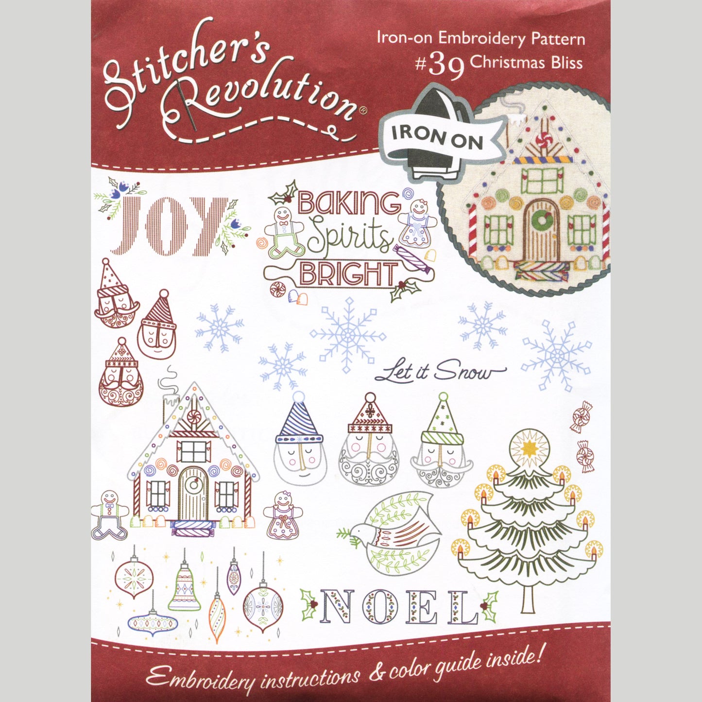 Stitcher's Revolution Christmas Bliss Iron-On Embroidery Pattern Primary Image