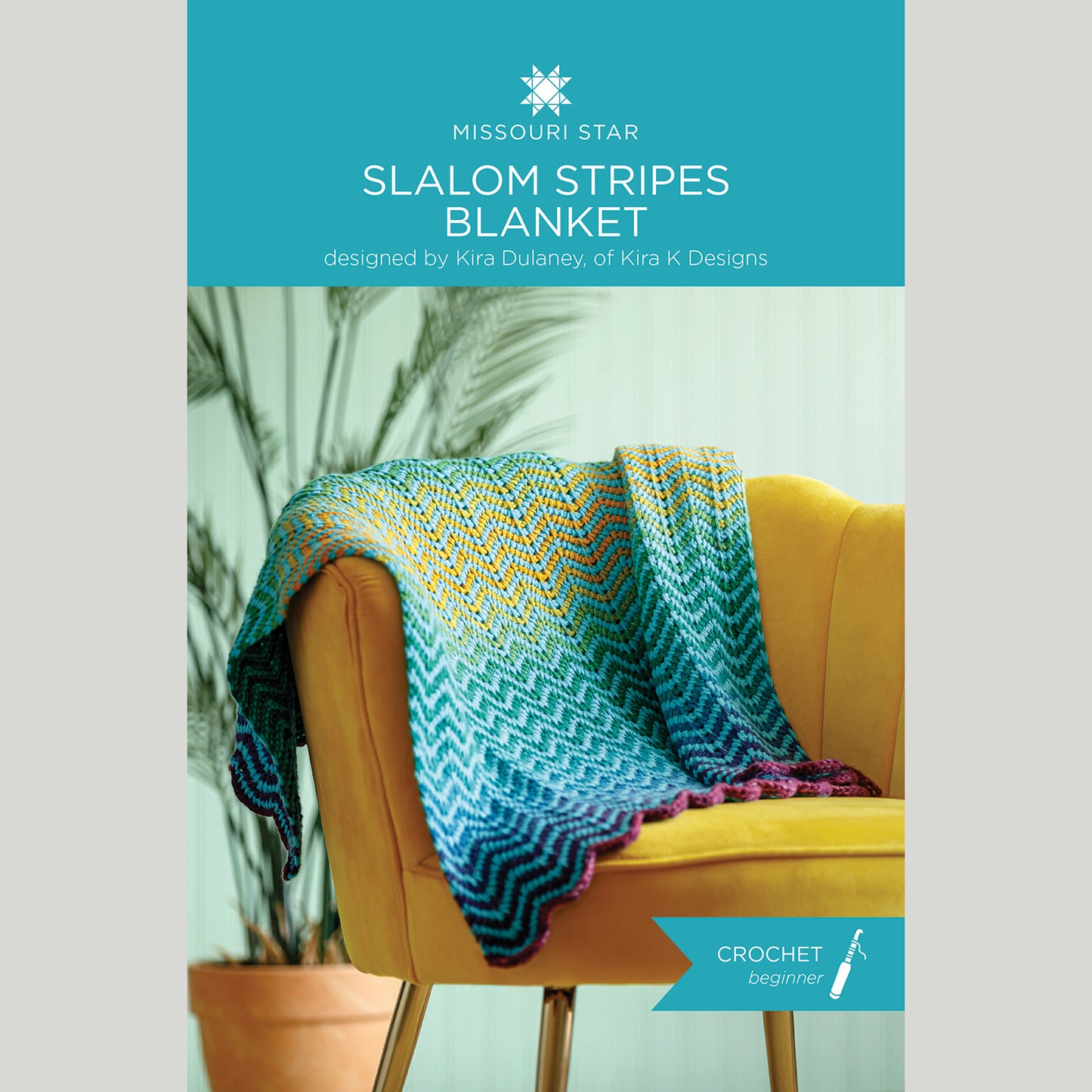 Slalom Stripes Tunisian Blanket Kit, Large - Prismatic Kaleidoscope/Toucan Bay Alternative View #3