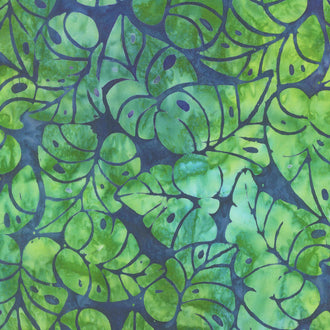 Artisan Batiks - Totally Tropical Leaves Island Green Yardage