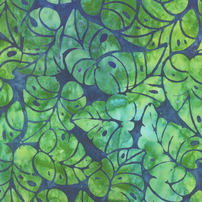 Artisan Batiks - Totally Tropical Leaves Island Green Yardage