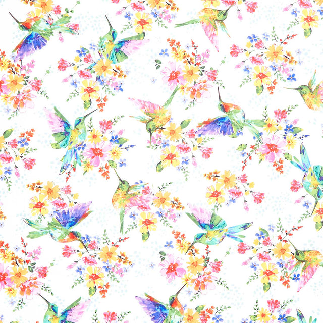 A Hummingbird's Charm - Pretty Pollinators Ivory 108" Wide Backing Primary Image