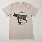 Missouri Star Fabric Cuts Cow T-shirt Heather Tan - XL Primary Image