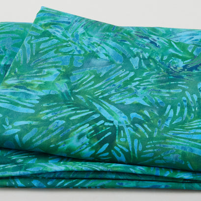 Brilliant Gems Batiks - Fronds Teal Bermuda 2 Yard Cut