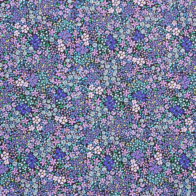 Luminous - Mini Floral Purple Metallic Yardage Primary Image