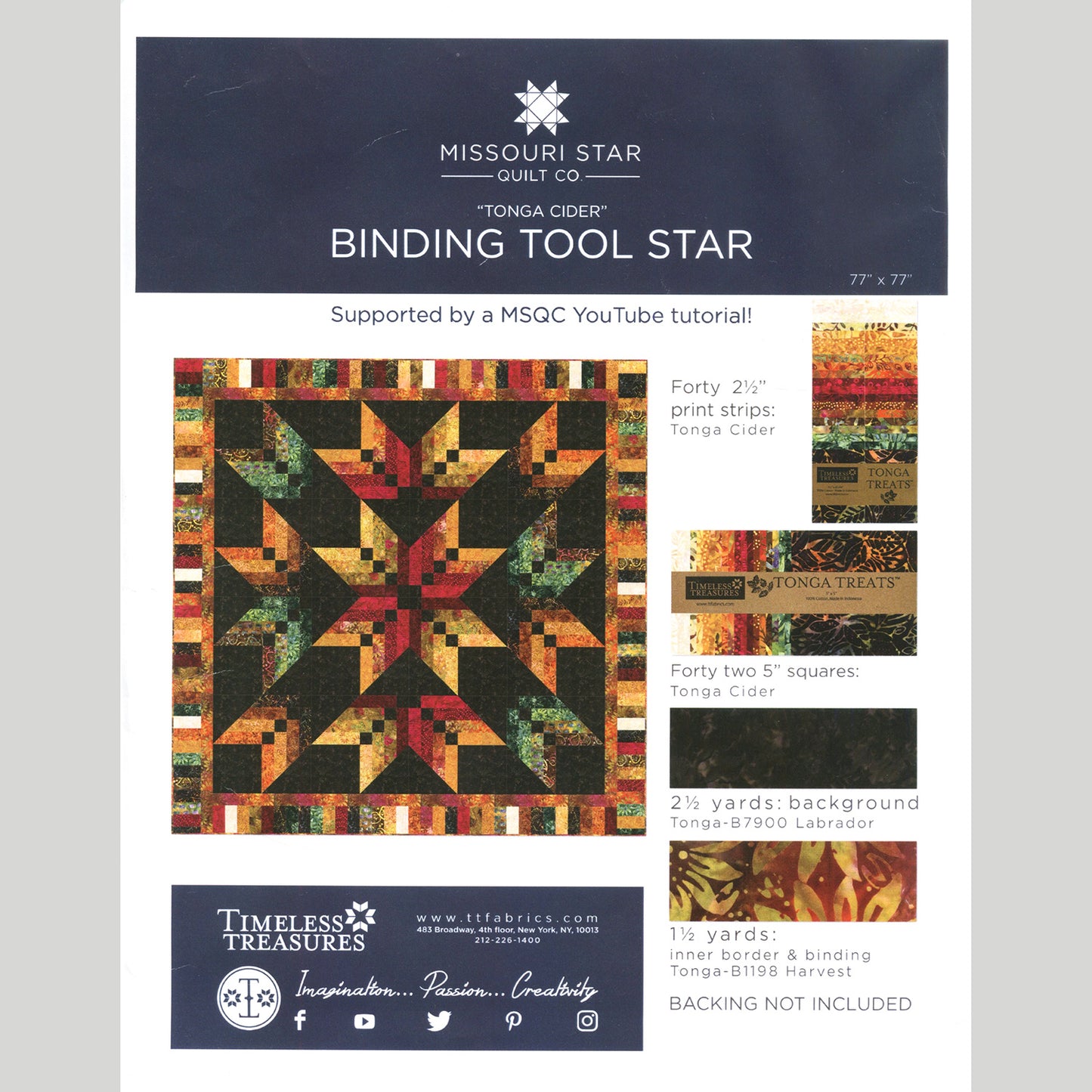 Missouri Star Tonga Cider Binding Tool Star Quilt Kit Alternative View #2