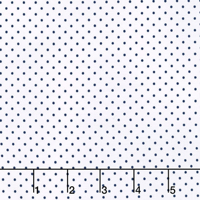 Swiss Dot - Swiss Dot Navy on White Yardage