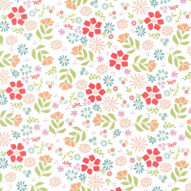 Laguna Sunrise - Wild Rose Off White Yardage