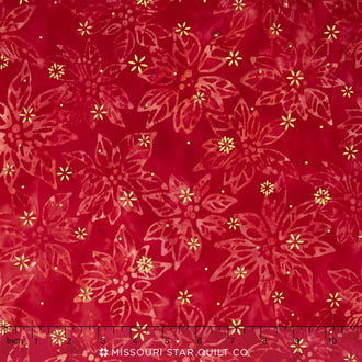 Artisan Batiks - Noel 4 Poinsettia Holiday Metallic Yardage