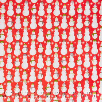 A Merry Little Christmas - Snowman Red Yardage