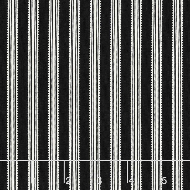 Midnight Meadow - Stripes Black Yardage