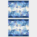 Oriental Gardens - Fan Border Stripe Blue Digitally Printed Yardage