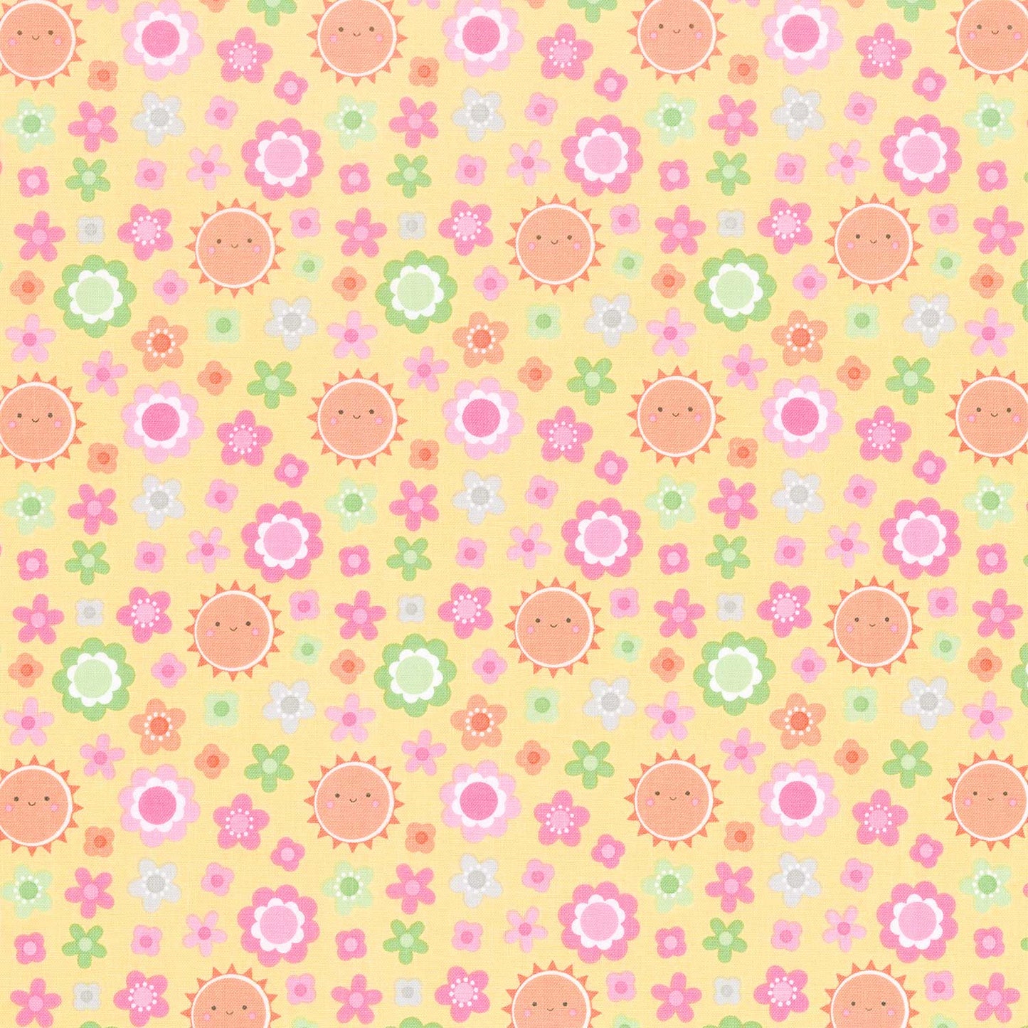 Bundle of Joy - Blossoms Yellow Yardage Primary Image