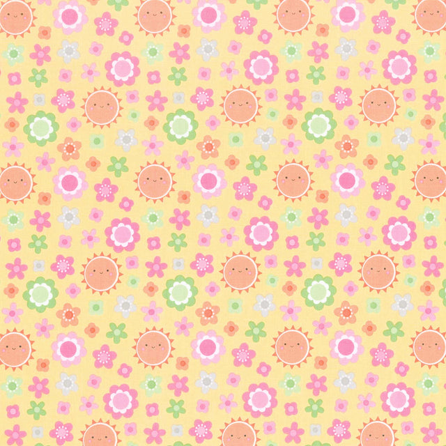 Bundle of Joy - Blossoms Yellow Yardage Primary Image