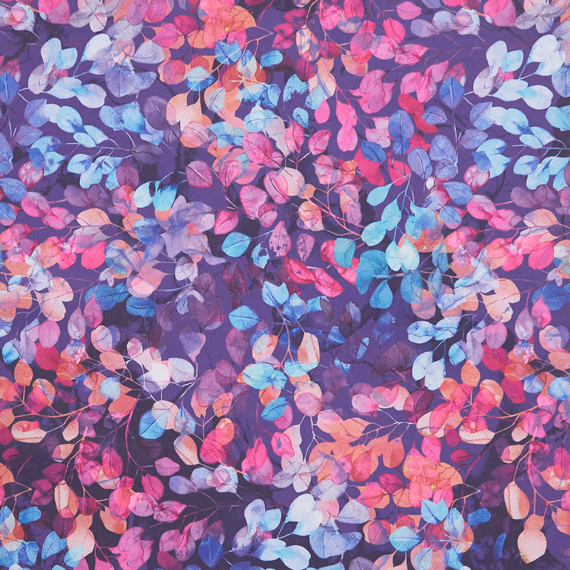 Dragonfly Dance (Northcott) - Leaves Purple Multi Yardage Primary Image