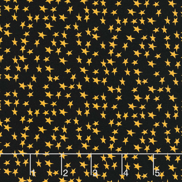 Beggar's Night - Stars Black Yardage Primary Image