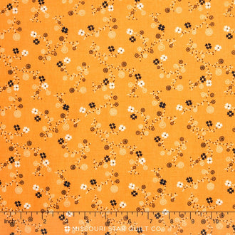 Cheddar and Indigo - Small Floral Cheddar Yardage