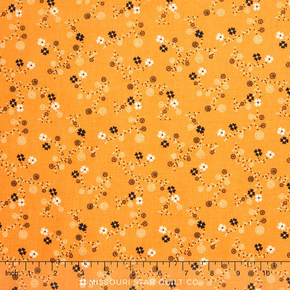 Cheddar and Indigo - Small Floral Cheddar Yardage