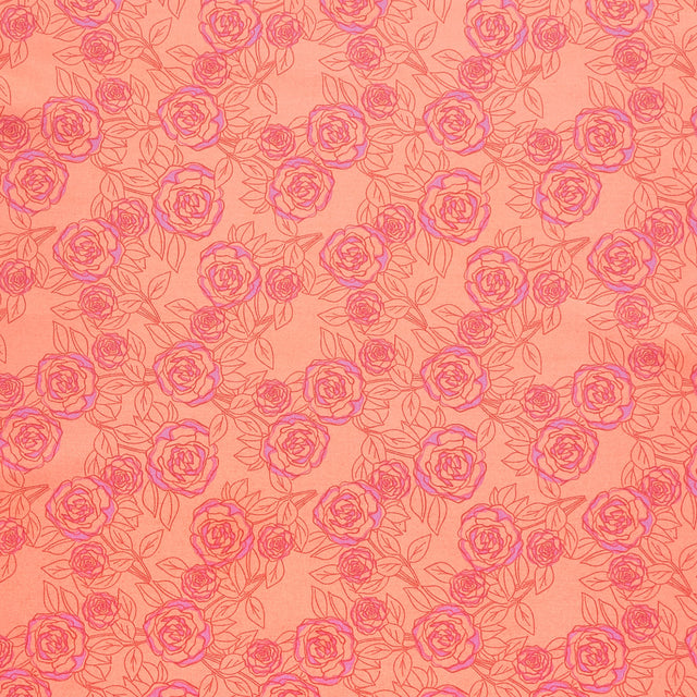 Color Me Pretty - Rose Bloom Coral Yardage Primary Image