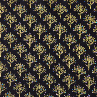 Luminous - Trees Black Metallic Yardage