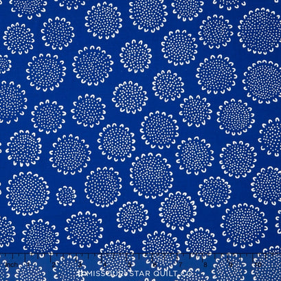 Blueberry Park - Cool Ocean Dotty Sunflowers Yardage