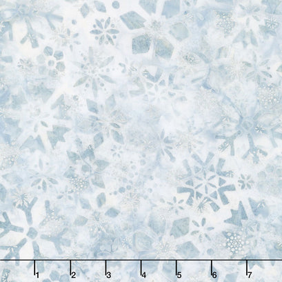 Artisan Batiks - Noel 5 Sparkling Snowflakes Snow Metallic Yardage