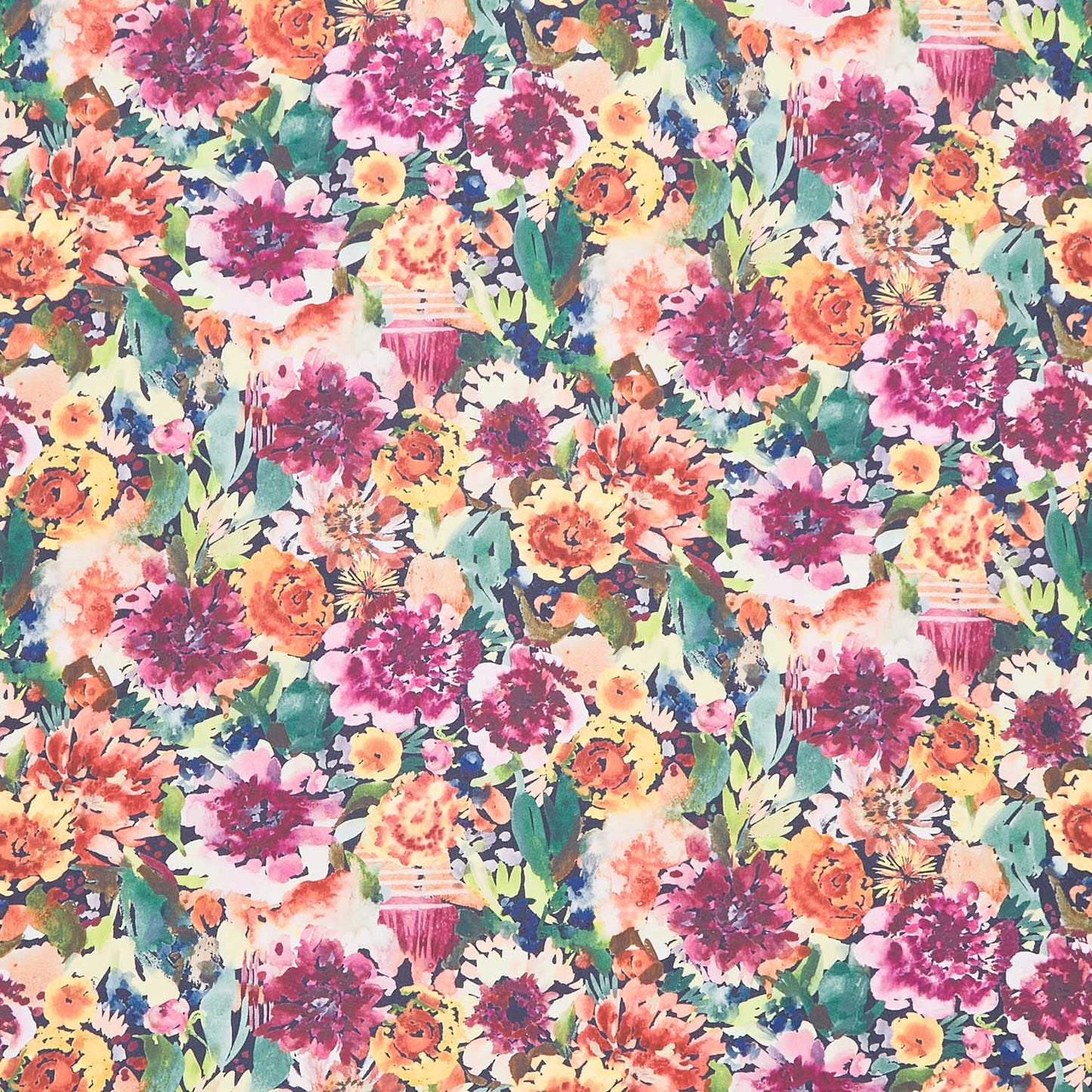 Floribunda - Bloomindian Summer Midnight Yardage Primary Image