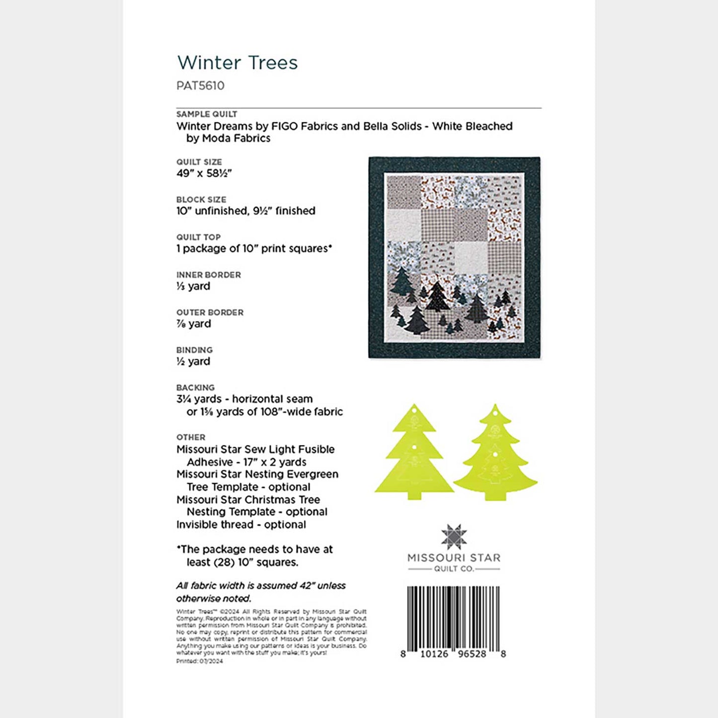 Digital Download - Winter Trees Pattern by Missouri Star Alternative View #1