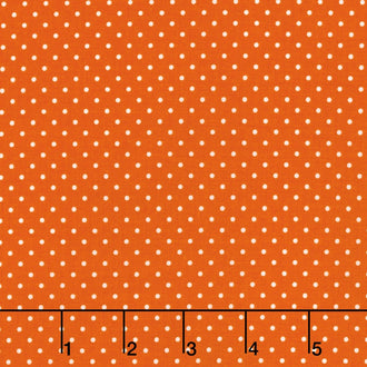 Swiss Dot - White Swiss Dot on Orange Yardage