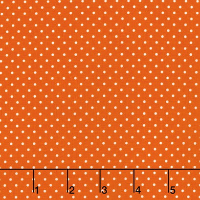 Swiss Dot - White Swiss Dot on Orange Yardage