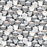 Coffee Life - Packed Cups Black Yardage Primary Image